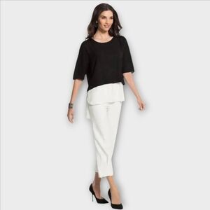 NWT Chico's Black Label Layered Color Block Blouse ~sz 00(XS/2)